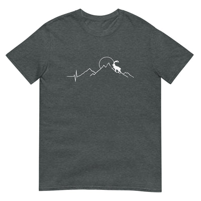 Steinbock_und_Berg_-_(B.W) - T-Shirt (Unisex) berge wandern xxx yyy zzz Dark Heather