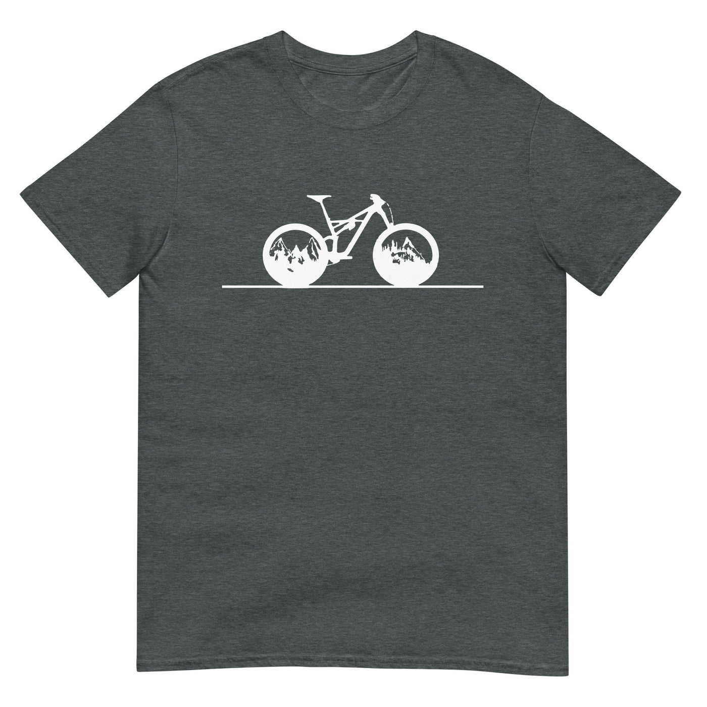 Gerade Linie - Berge - Radfahren - - T-Shirt (Unisex) fahrrad xxx yyy zzz Dark Heather