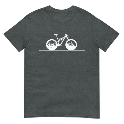 Gerade Linie - Berge - Radfahren - T-Shirt (Unisex) fahrrad xxx yyy zzz Dark Heather