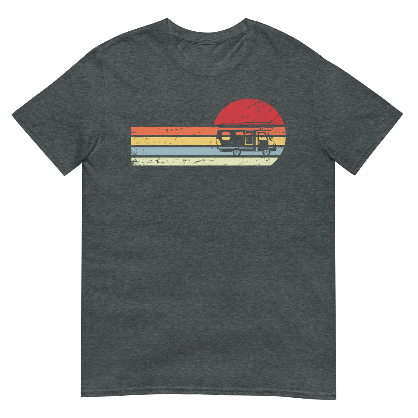 Sonne und Retro Linies - Camping Van - T-Shirt (Unisex) camping xxx yyy zzz Dark Heather