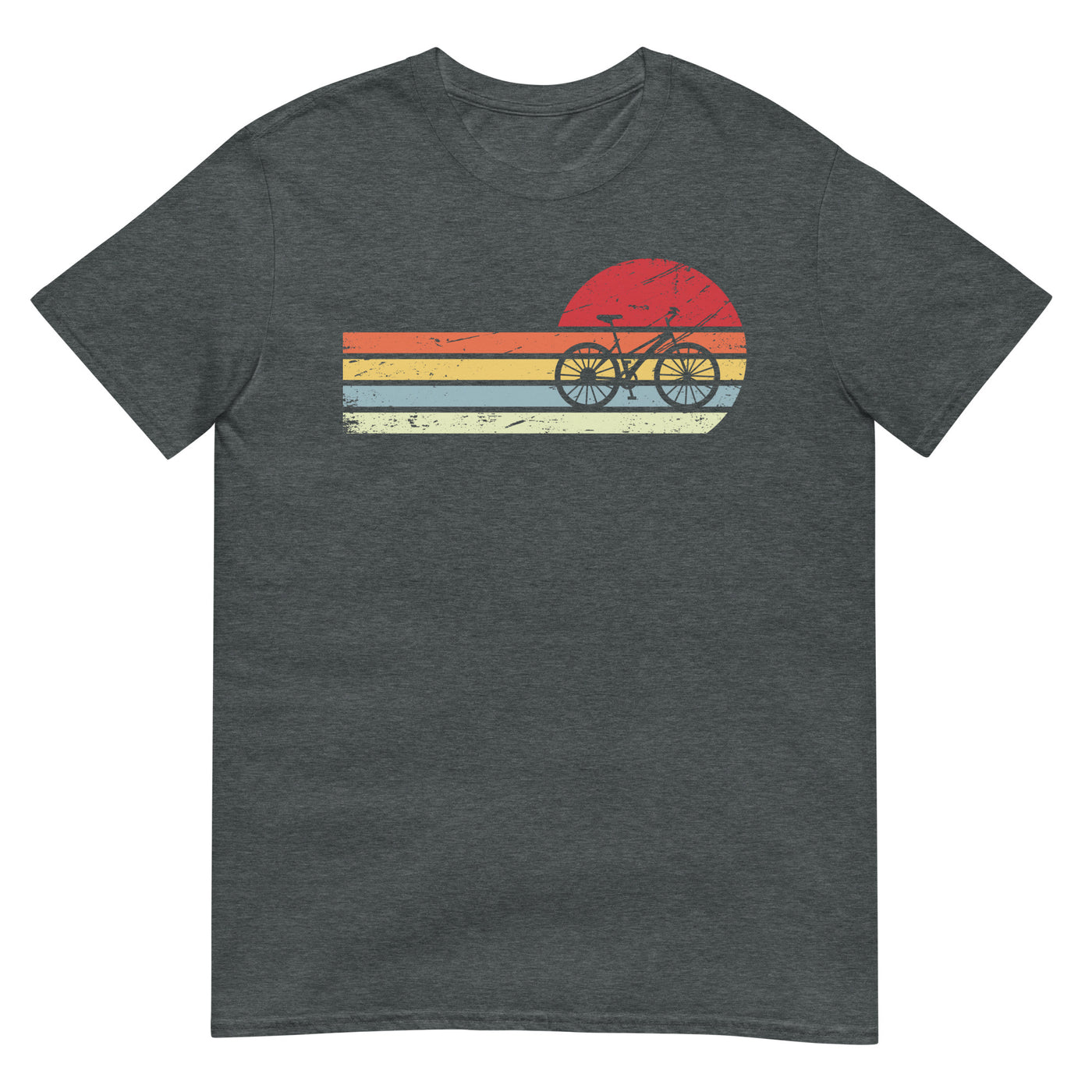 Sonne und Retro Linies - Radfahren - (F) - Unisex Basic Softstyle T-Shirt | Gildan 64000 xxx yyy zzz Dark Heather