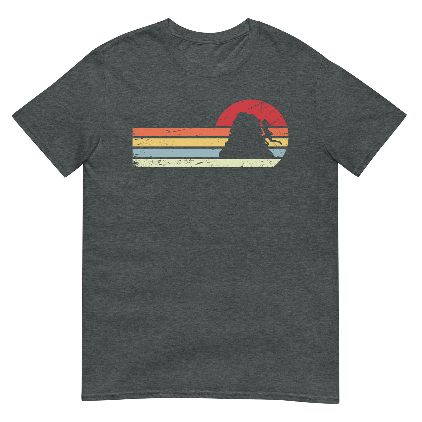 Sonne und Retro Linies - Frau Klettern - - Unisex Basic Softstyle T-Shirt | Gildan 64000 klettern xxx yyy zzz Dark Heather