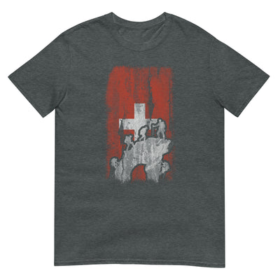 Schweizer Flagge und Klettern - T-Shirt (Unisex) klettern xxx yyy zzz Dark Heather