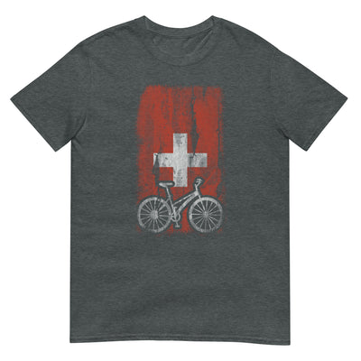 Schweizer Flagge und Radfahren - T-Shirt (Unisex) fahrrad xxx yyy zzz Dark Heather