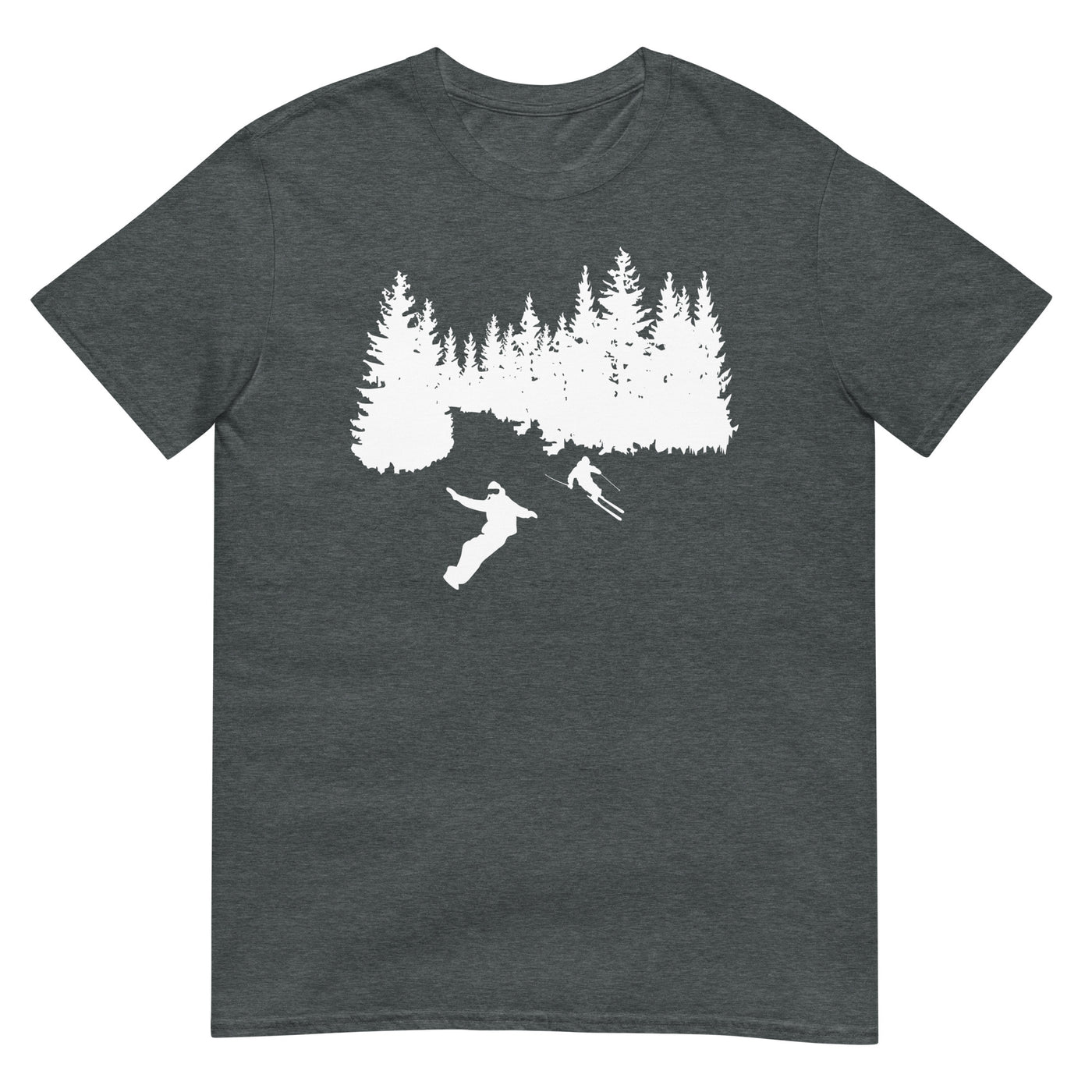 Bäume - Snowboarding - Skifahren - T-Shirt (Unisex) klettern ski xxx yyy zzz Dark Heather