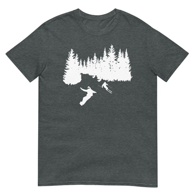 Bäume - Snowboarding - Skifahren - T-Shirt (Unisex) klettern ski xxx yyy zzz Dark Heather