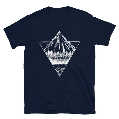 Berg - Geometrisch - T-Shirt (Unisex) berge wandern Navy
