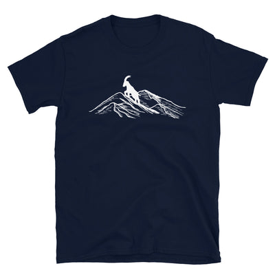 Alpensteinbock Auf Berg - T-Shirt (Unisex) berge klettern wandern Navy