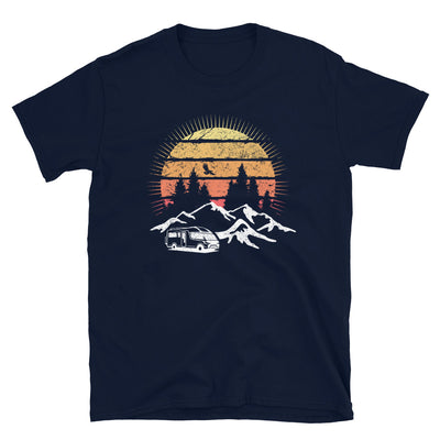 Wohnmobil Sonne Vintage - T-Shirt (Unisex) camping Navy