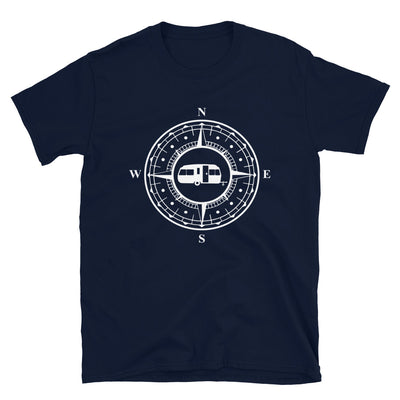 Wohnwagen Im Kompass - T-Shirt (Unisex) camping Navy