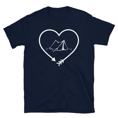 Pfeil, Herz Und Camping 1 - T-Shirt (Unisex) camping Navy