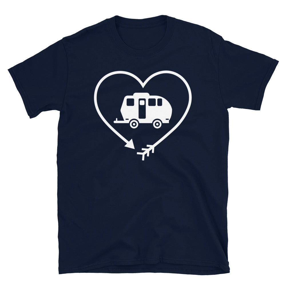 Pfeil, Herz Und Camping 2 - T-Shirt (Unisex) camping Navy