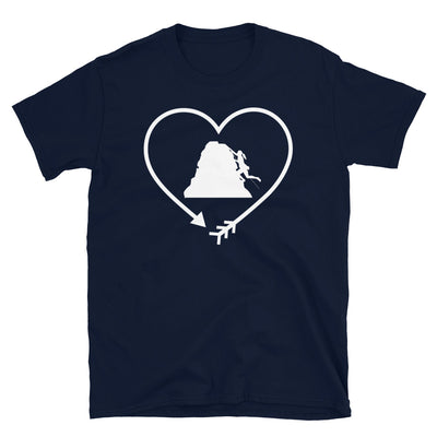 Pfeil, Herz Und Klettern 1 - T-Shirt (Unisex) klettern Navy