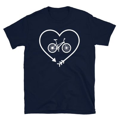 Pfeil, Herz Und Radfahren - T-Shirt (Unisex) fahrrad Navy