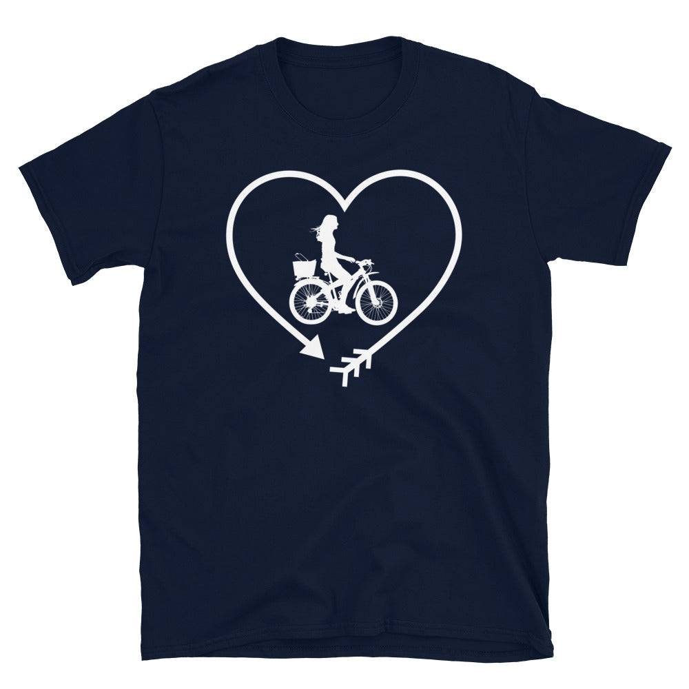 Pfeil, Herz Und Radfahren 2 - T-Shirt (Unisex) fahrrad Navy