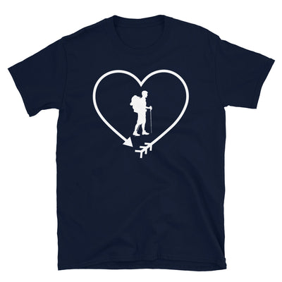 Pfeil, Herz Und Wandern - T-Shirt (Unisex) wandern Navy