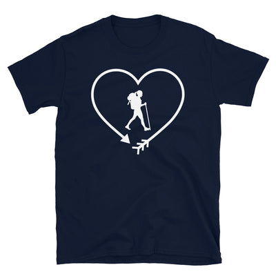 Pfeil, Herz Und Wandern 1 - T-Shirt (Unisex) wandern Navy
