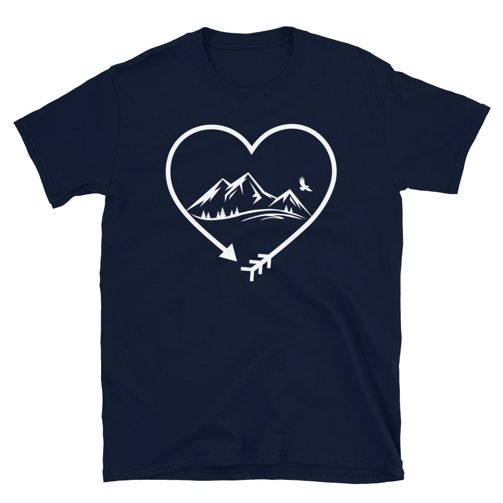 Pfeil, Herz Und Berg - T-Shirt (Unisex) berge Navy