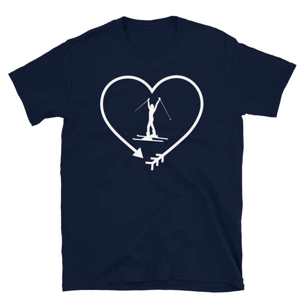 Pfeil, Herz Und Skifahren 1 - T-Shirt (Unisex) klettern ski Navy