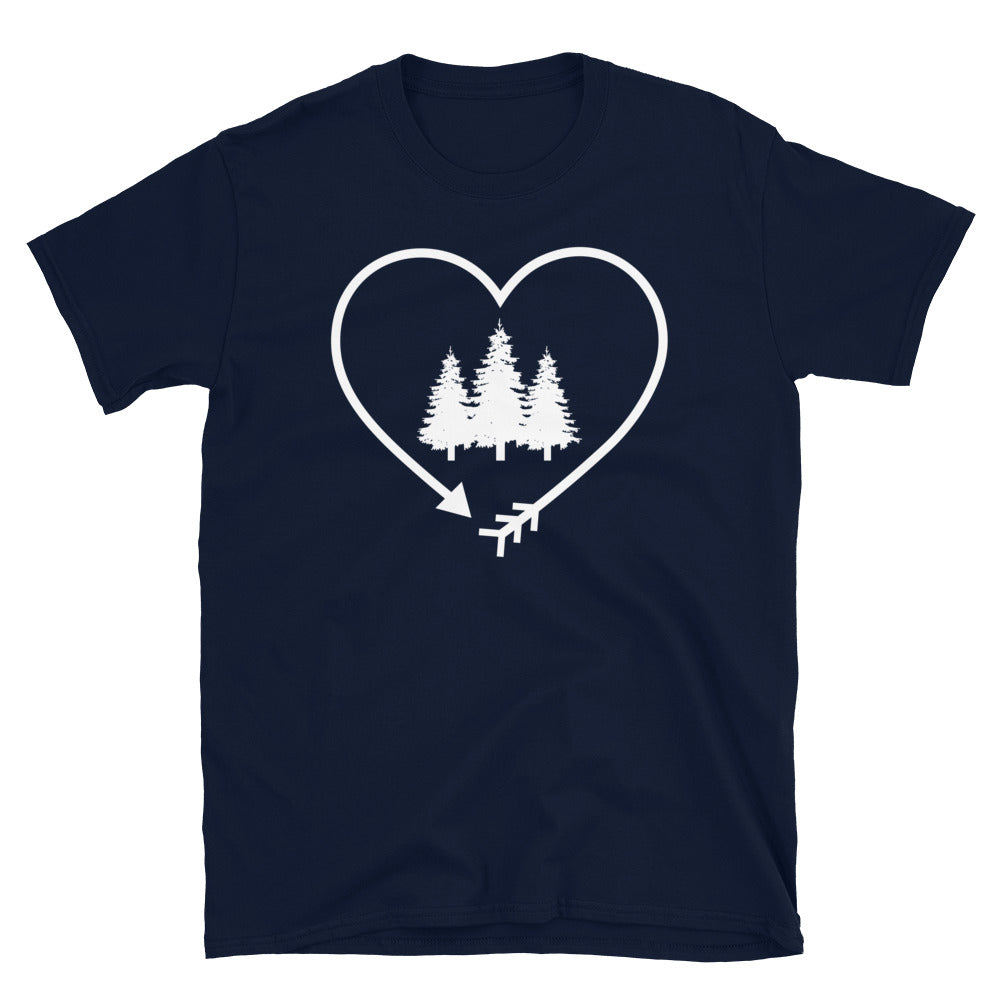 Pfeil, Herz Und Bäume - T-Shirt (Unisex) camping Navy