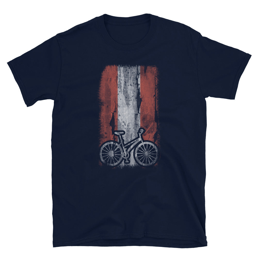Österreich-Flagge Und Radfahren - T-Shirt (Unisex) fahrrad Navy