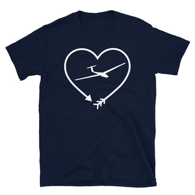 Pfeil, Herz Und Segelflugzeug - T-Shirt (Unisex) berge Navy