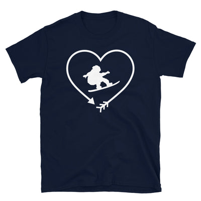Pfeil, Herz Und Snowboarden - T-Shirt (Unisex) snowboarden Navy