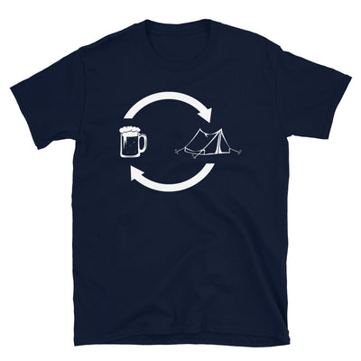 Bier, Pfeile Laden Und Camping 1 - T-Shirt (Unisex) camping Navy