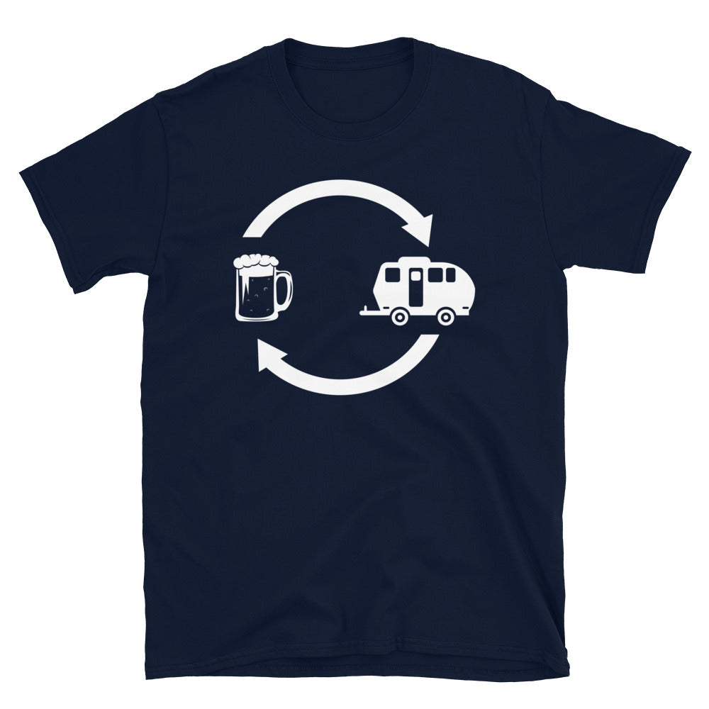 Bier, Pfeile Laden Und Camping 2 - T-Shirt (Unisex) camping Navy