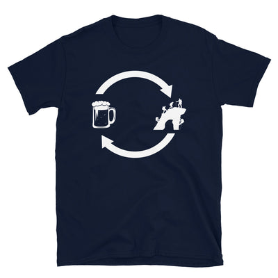 Bier, Ladende Pfeile Und Klettern - T-Shirt (Unisex) klettern Navy