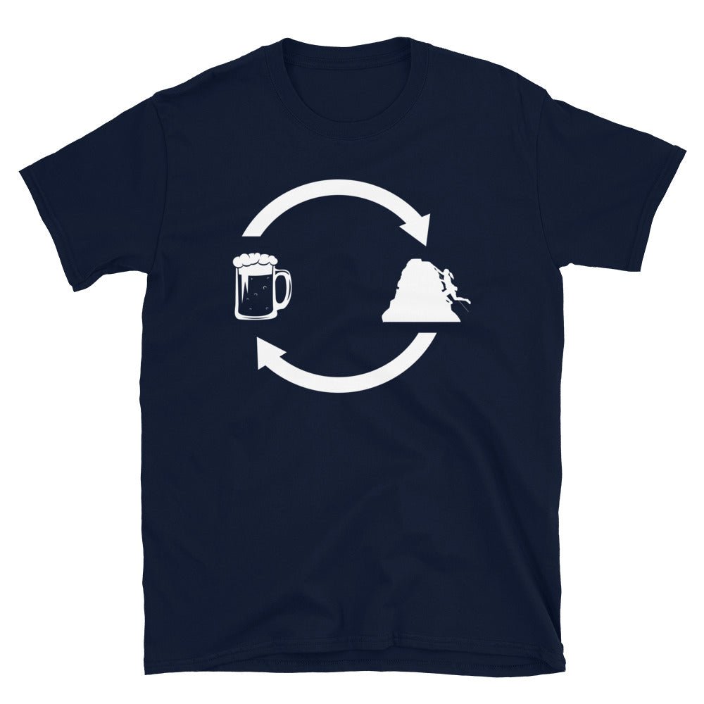 Bier, Ladende Pfeile Und Klettern 1 - T-Shirt (Unisex) klettern Navy