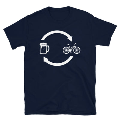 Bier, Ladende Pfeile Und Radfahren - T-Shirt (Unisex) fahrrad Navy