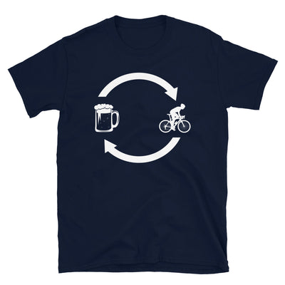 Bier, Ladende Pfeile Und Radfahren 1 - T-Shirt (Unisex) fahrrad Navy