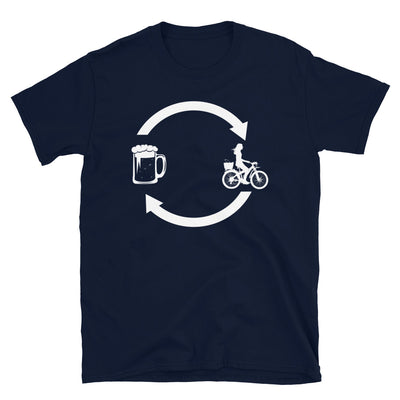 Bier, Ladende Pfeile Und Radfahren 2 - T-Shirt (Unisex) fahrrad Navy