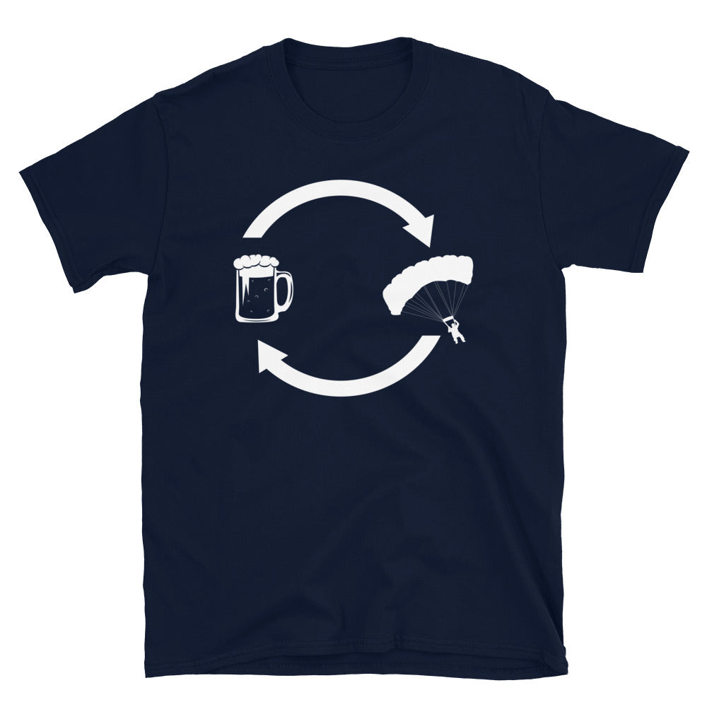 Bier, Laden Und Gleitschirmfliegen - T-Shirt (Unisex) berge Navy