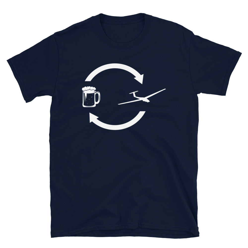 Bier, Pfeile Laden Und Segelflugzeug - T-Shirt (Unisex) berge Navy