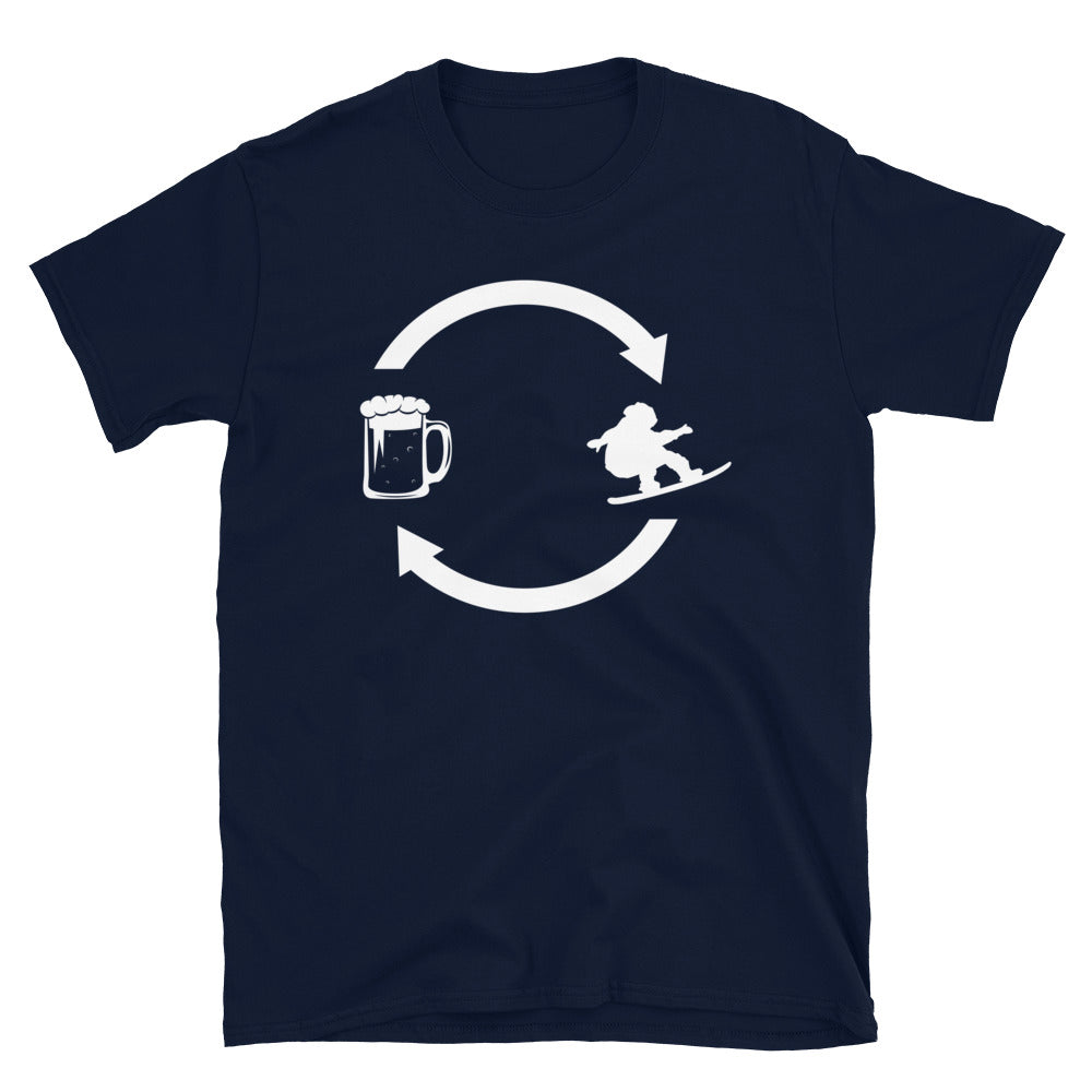 Bier, Laden Und Snowboarden - T-Shirt (Unisex) snowboarden Navy