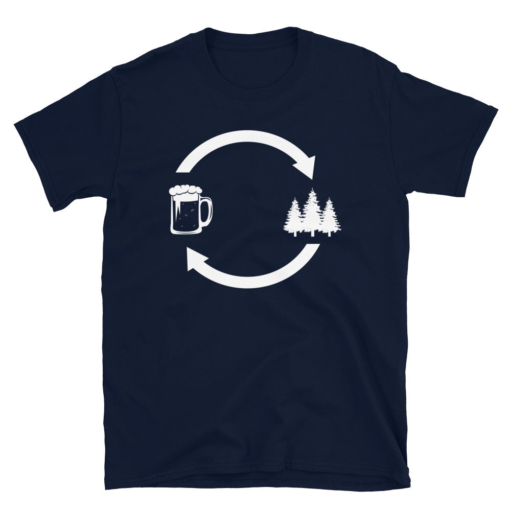 Bier, Pfeile Laden Und Baum - T-Shirt (Unisex) camping Navy