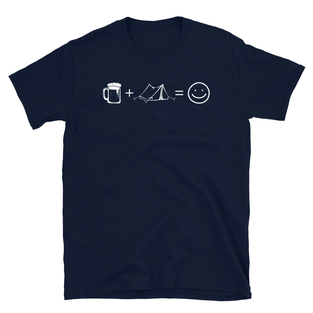 Bier, Lächeln Und Camping 1 - T-Shirt (Unisex) camping Navy