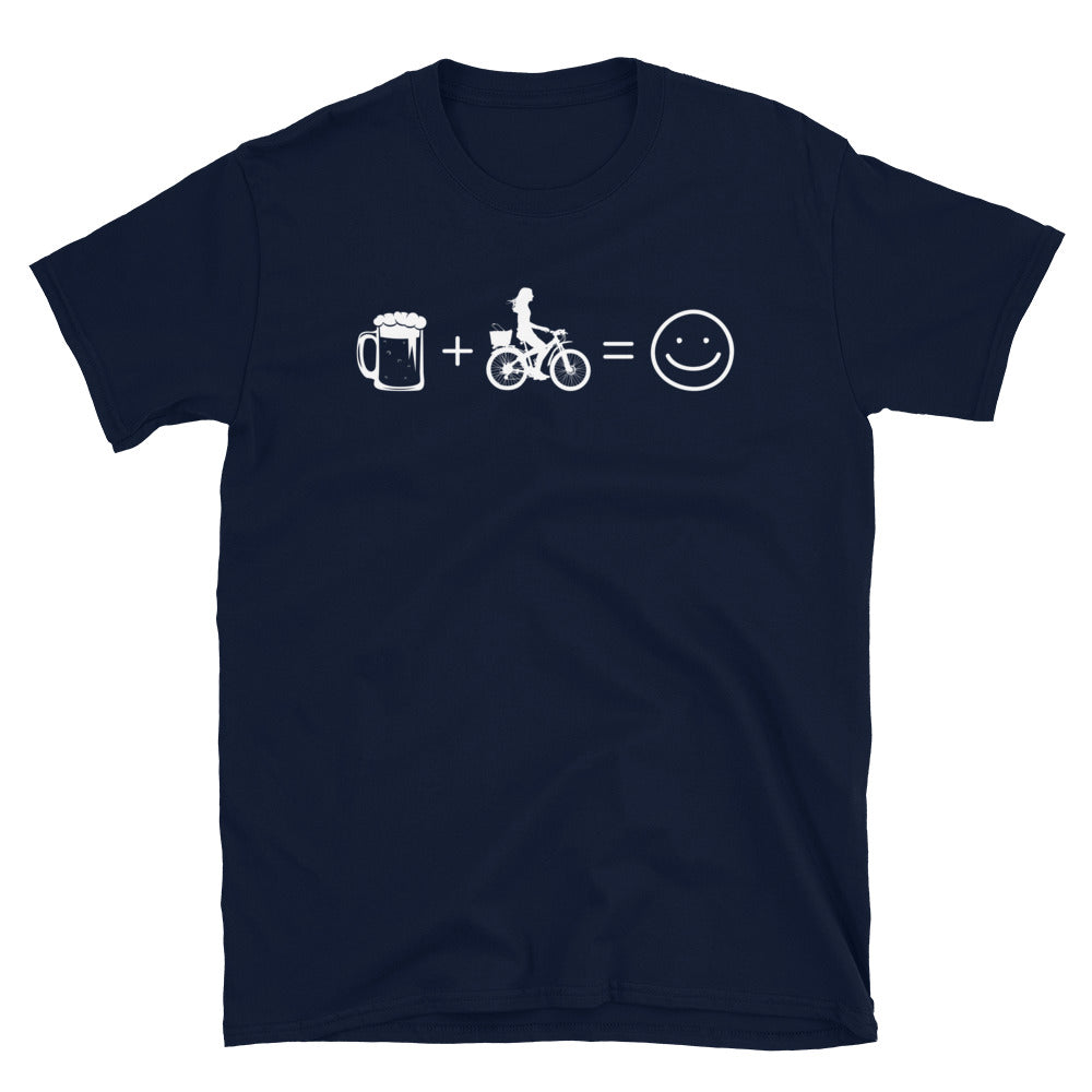 Bier, Lächeln Und Radfahren 2 - T-Shirt (Unisex) fahrrad Navy