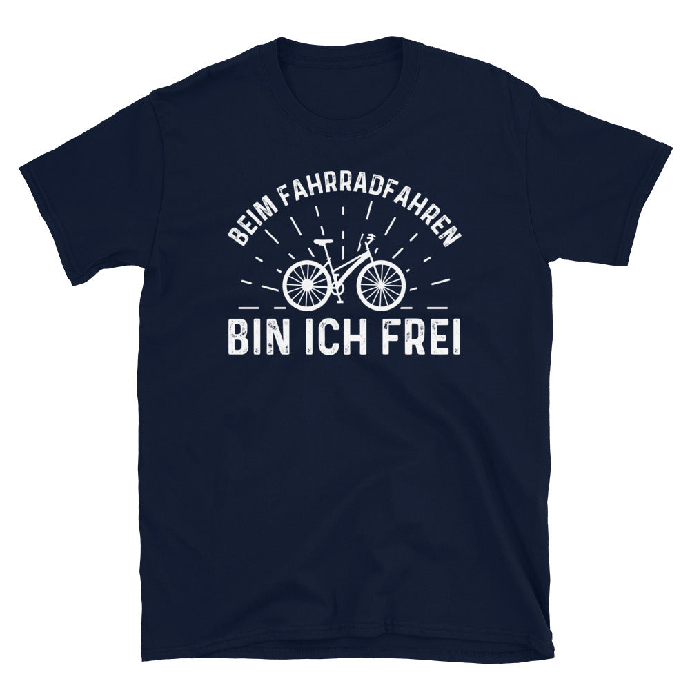 Beim Fahrradfahren Bin Ich Frei - T-Shirt (Unisex) fahrrad Navy