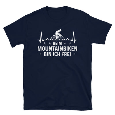 Beim Mountainbiken Bin Ich Frei 3 - T-Shirt (Unisex) fahrrad Navy