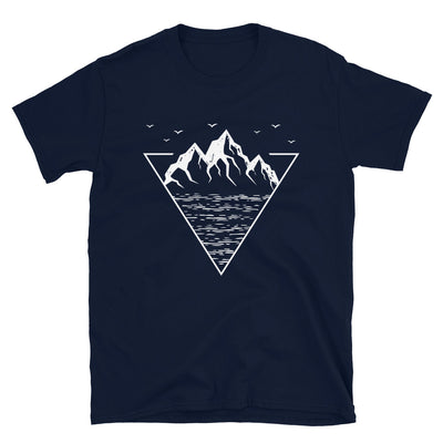 Berg Geometrisch - T-Shirt (Unisex) berge wandern Navy