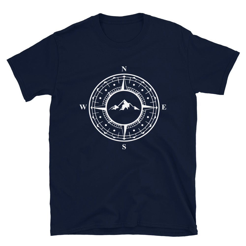 Berg Im Kompass - T-Shirt (Unisex) berge camping wandern Navy