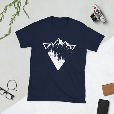 Berge - Geometrisch - T-Shirt (Unisex) berge camping wandern Navy