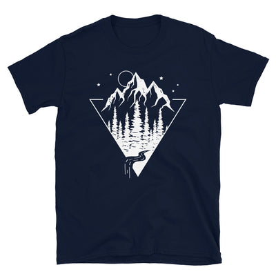 Berge Geometrisch - T-Shirt (Unisex) berge wandern Navy