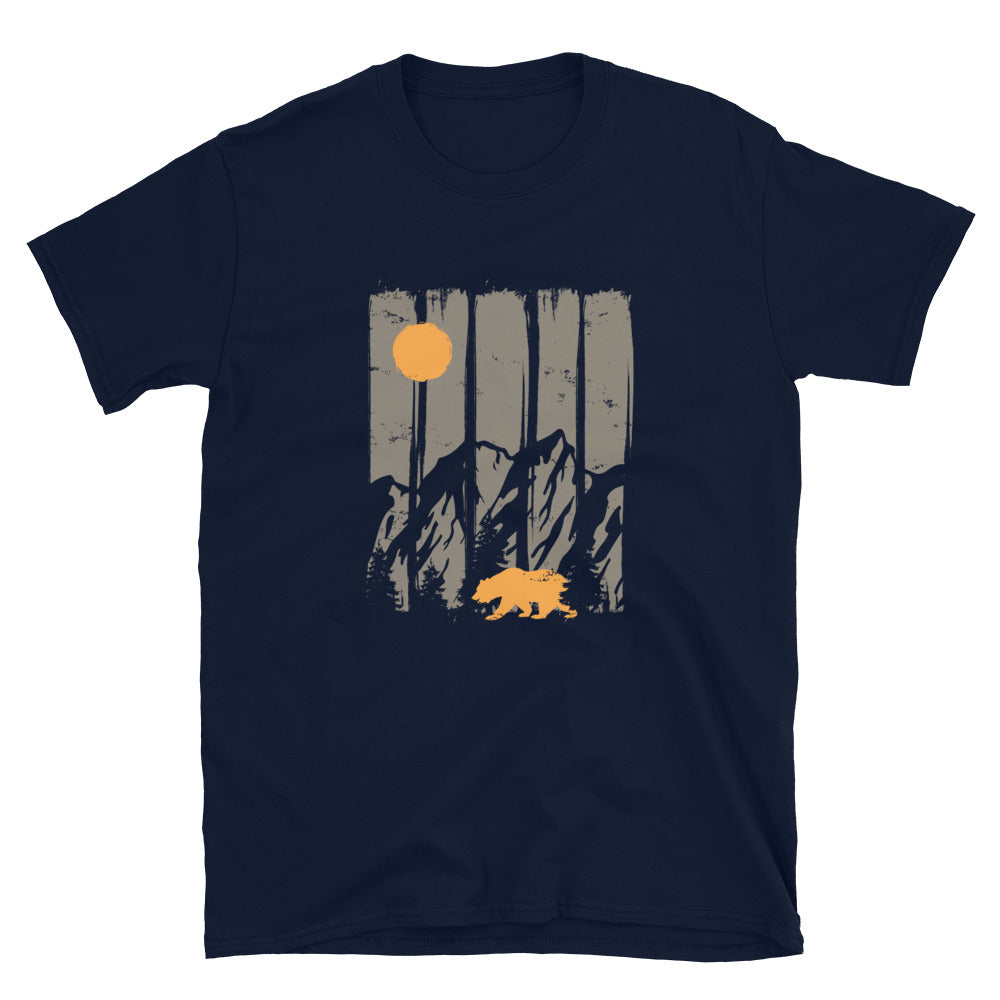 Berge, Mond Und Bär - T-Shirt (Unisex) berge camping Navy