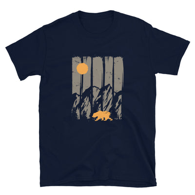 Berge, Mond Und Bär - T-Shirt (Unisex) berge camping Navy