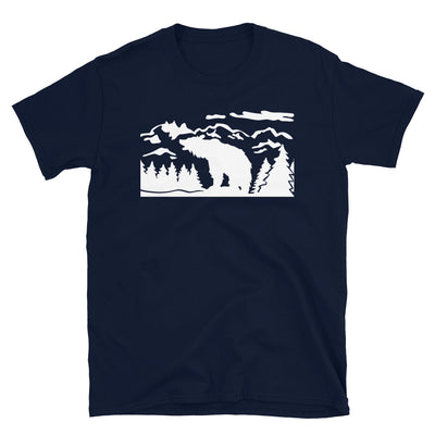 Berglandschaft Und Bär - T-Shirt (Unisex) berge camping Navy