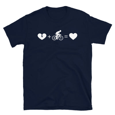 Gebrochenes Herz, Herz Und Radfahren 1 - T-Shirt (Unisex) fahrrad Navy